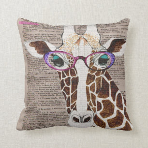 Altered Art Funky Giraffe Throw Pillow