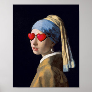 Altered Art Girl with a Pearl Earring by Vermeer T Poster