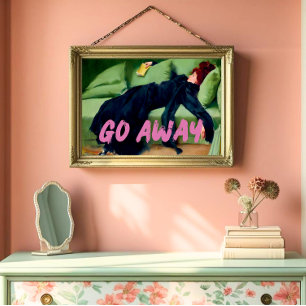 Altered Art, Go Away, Vintage Portrait Poster