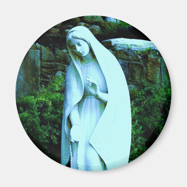 Altered Blue Virgin Mary Magnet (Front)