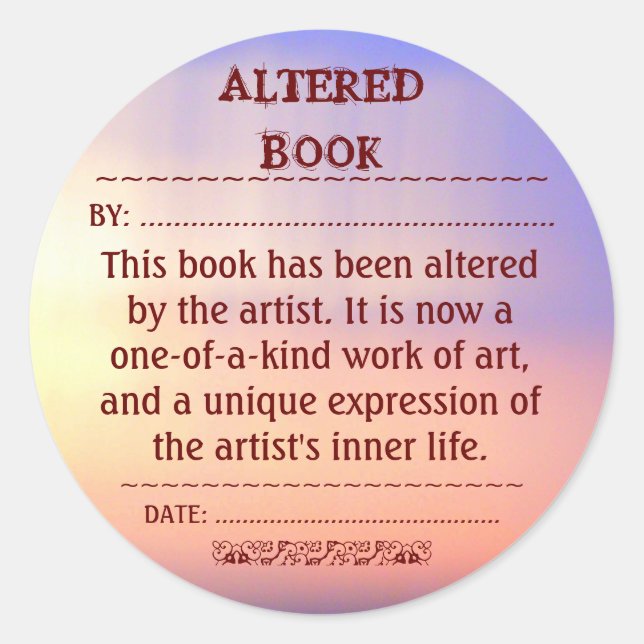 Altered Book sticker (Front)