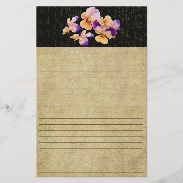 Altered Colourful Pansy's- Colourful Stationery (Front)