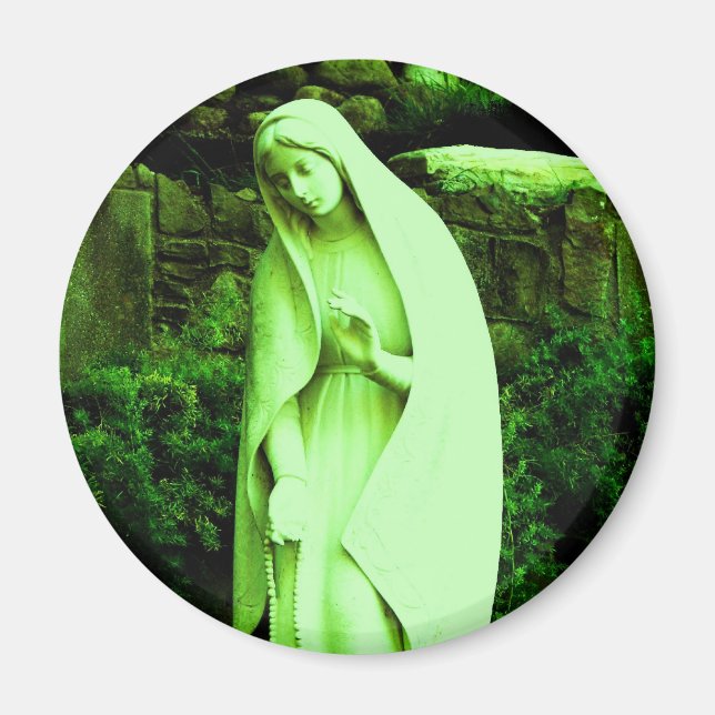 Altered Green Virgin Mary Magnet (Front)