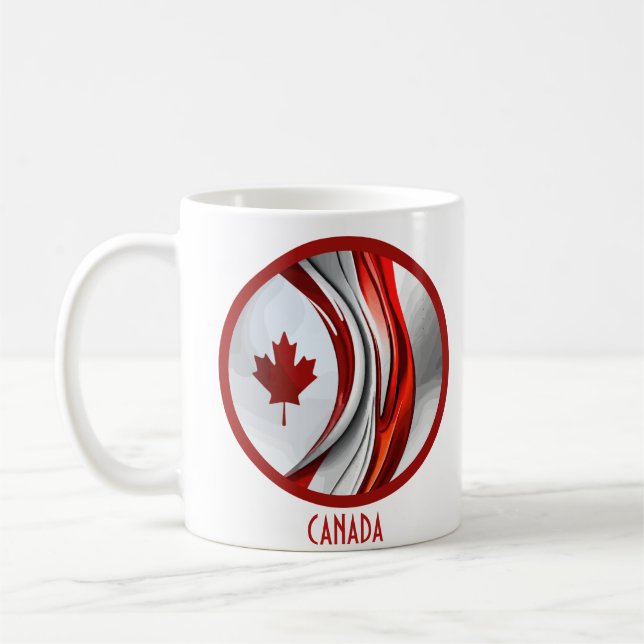 Altered Maple Leaf: A Creative Canadian Twist Coffee Mug (Left)