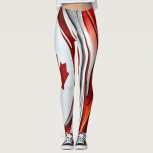 Altered Maple Leaf: A Creative Canadian Twist Leggings