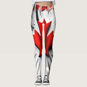 Altered Maple Leaf: A Creative Canadian Twist Leggings