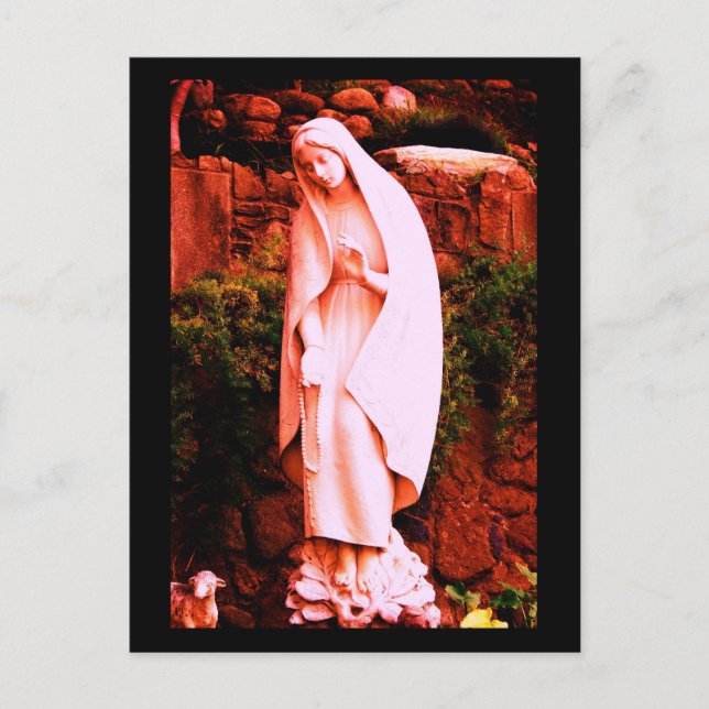 Altered Pink Virgin Mary Postcard (Front)