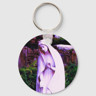 Altered Purple Virgin Mary Key Ring