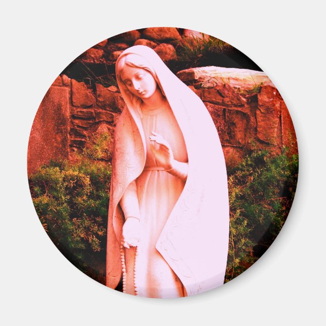 Altered Red Virgin Mary Magnet (Front)