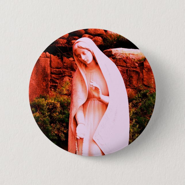 Altered Red Virgin Mary Pin (Front)