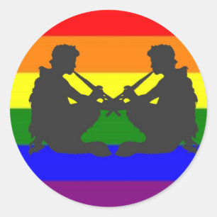 Alternate Greek Gay Pride Flag Classic Round Sticker