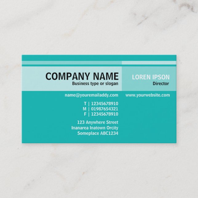 Alternate Tones - Aqua Blue (0ABAB5) Business Card (Front)
