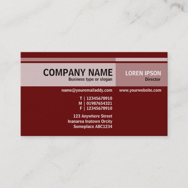Alternate Tones - Dark Maroon (660000) Business Card (Front)
