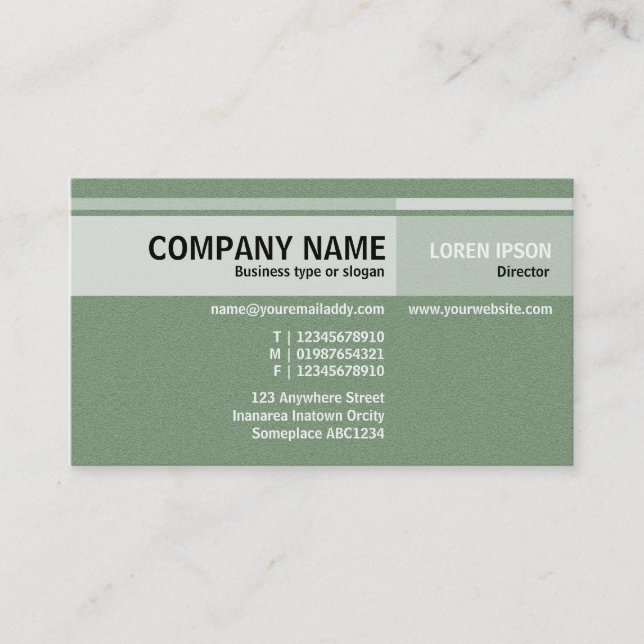 Alternate Tones - Green Stone Business Card (Front)