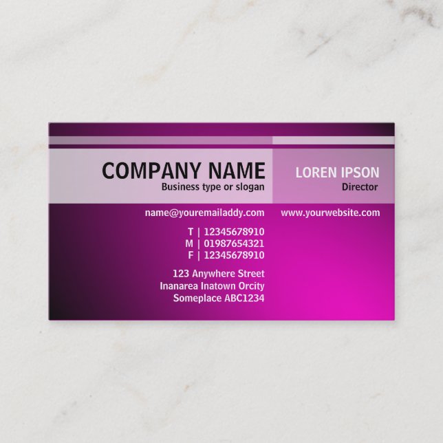 Alternate Tones - Illuminated - Hot Pink Business Card (Front)