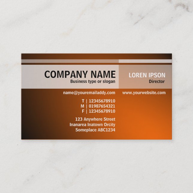 Alternate Tones - Illuminated - Orange Business Card (Front)
