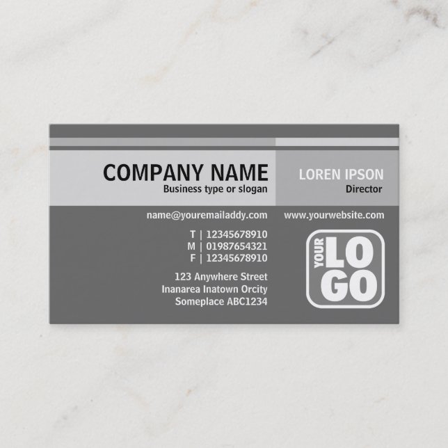 Alternate Tones (Logo) - Grey Business Card (Front)