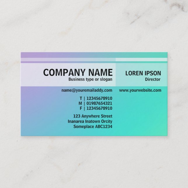 Alternate Tones - Soft Gradients Business Card (Front)