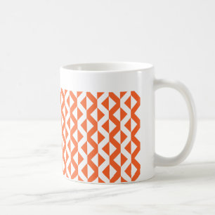 Alternate ZigZags - Autumn Orange and White Coffee Mug
