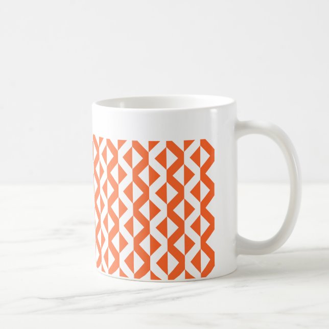 Alternate ZigZags - Autumn Orange and White Coffee Mug (Right)