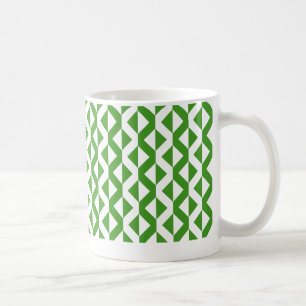 Alternate ZigZags - Avocado Green and White Coffee Mug