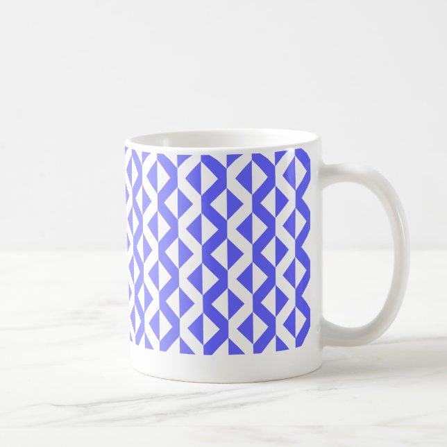 Alternate ZigZags - Electric Blue and White Coffee Mug (Right)