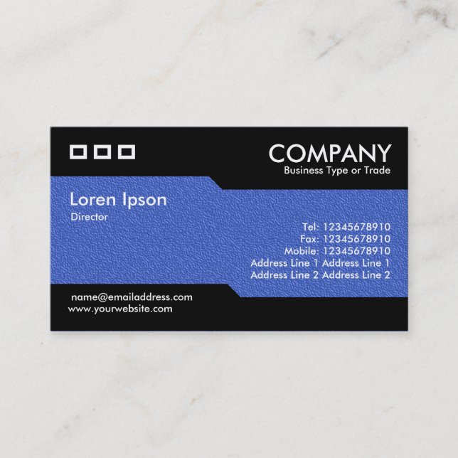 Alternating - Blue Embossed Texture Business Card (Front)