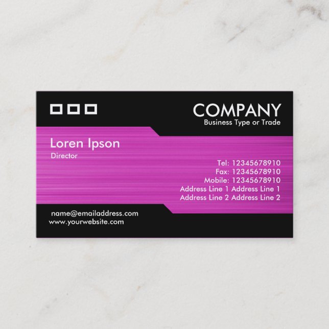 Alternating - Brushed Magenta Texture Business Card (Front)