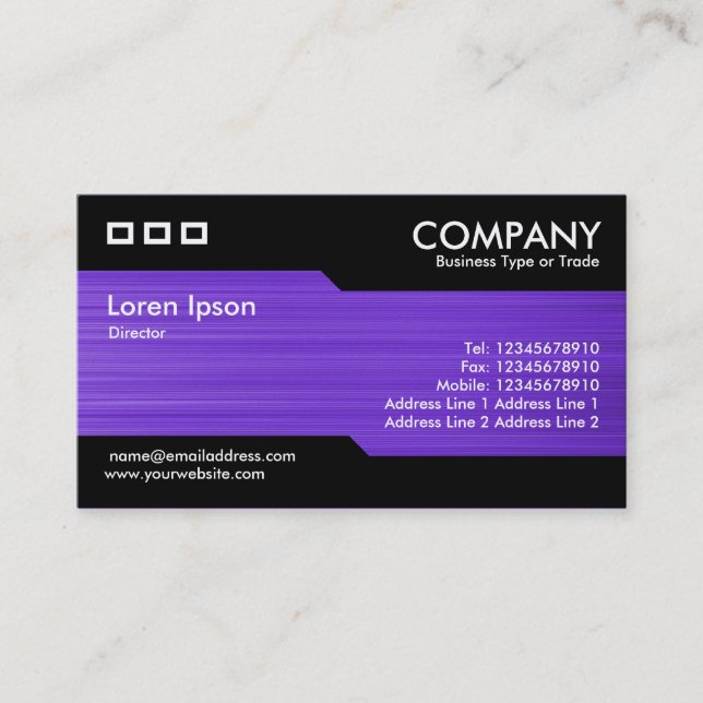 Alternating - Brushed Violet Texture Business Card (Front)