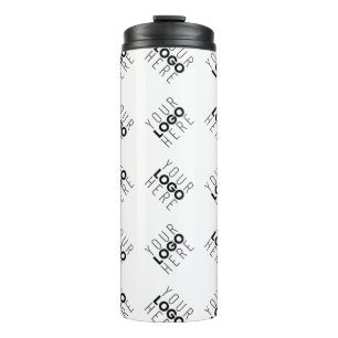 Alternating Business Logo or Image Pattern White Thermal Tumbler