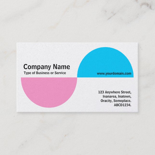 Alternating Crecents - Pink and Blue (Platinum) Business Card (Front)