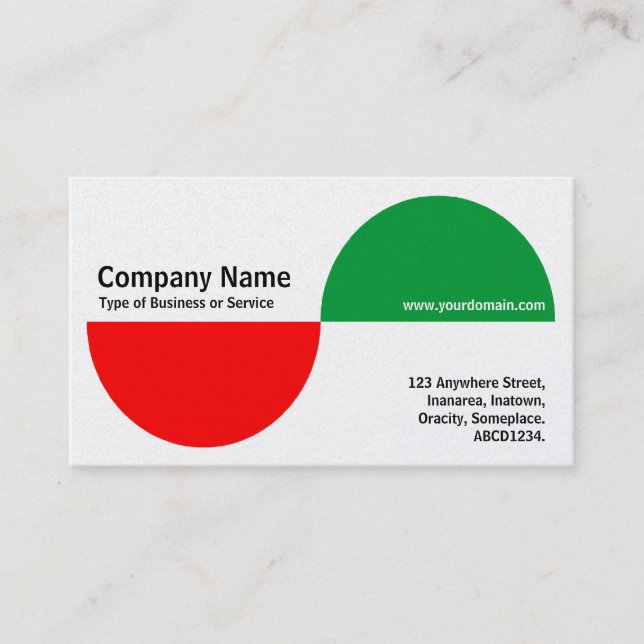 Alternating Crecents - Red and Green (Gold) Business Card (Front)