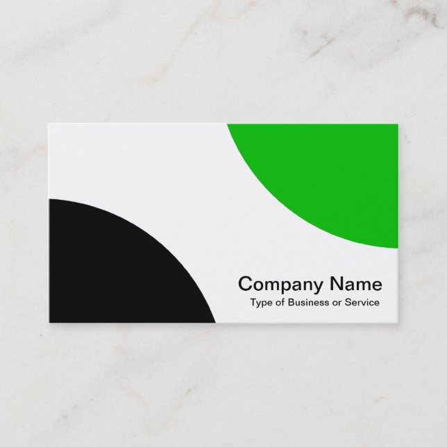 Alternating Curves - Black and Medium Green Business Card (Front)