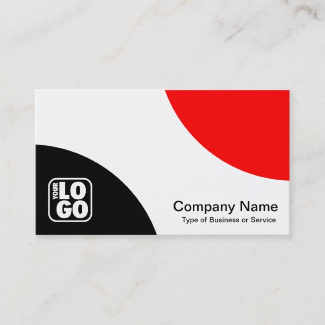 Alternating Curves - Black and Red Business Card (Front)