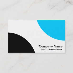 Alternating Curves - Black and Sky Blue Business Card