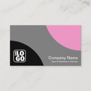 Alternating Curves - Black Grey and Pink Business Card