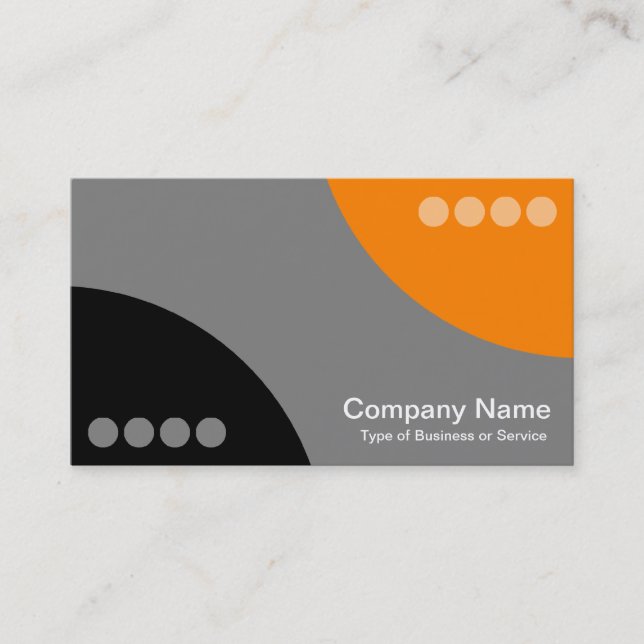 Alternating Curves II - Black, Grey and Orange Business Card (Front)