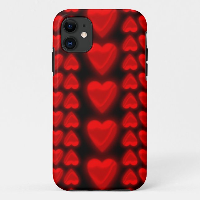 Alternating Direction Red Hearts Case-Mate iPhone Case (Back)