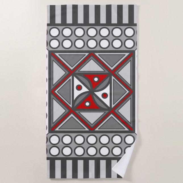 Alternating Geometric Beach Towel (Front)
