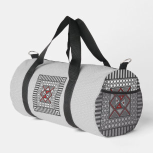 Alternating Geometric Duffle Bag