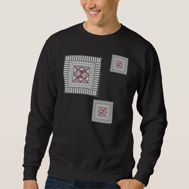 Alternating Geometric Men's Dark Shirt (Front)