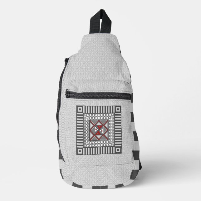 Alternating Geometric Sling Bag (Front)