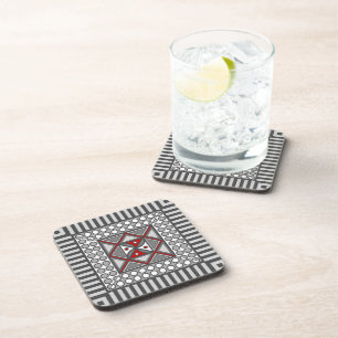 Alternating Geometric Square Coaster