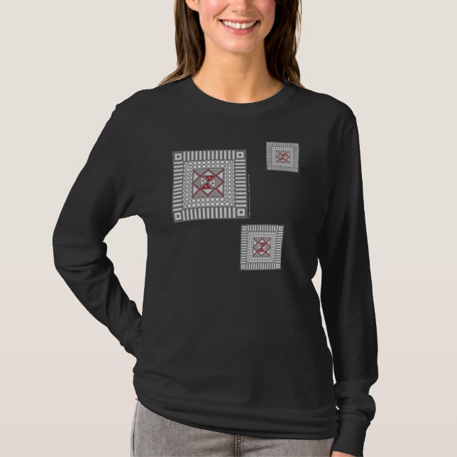Alternating Geometric Women's Dark Shirt (Front)