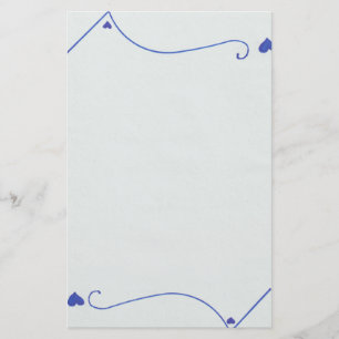 Alternating Heart Top and Bottom Line Stationery