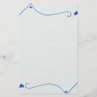 Alternating Heart Top and Bottom Line Stationery
