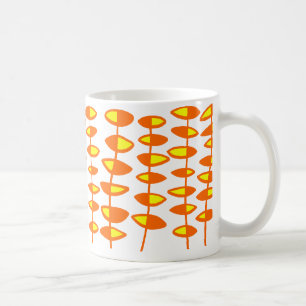 Alternating Leaf Abstract - Orange and Yellow Coffee Mug