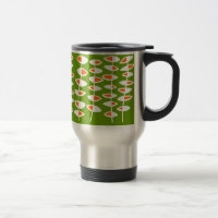 Alternating Leaf - White & Orange on Green 669900