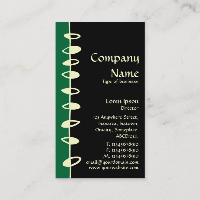 Alternating Leaves - Orange, Black and Cream Business Card (Front)