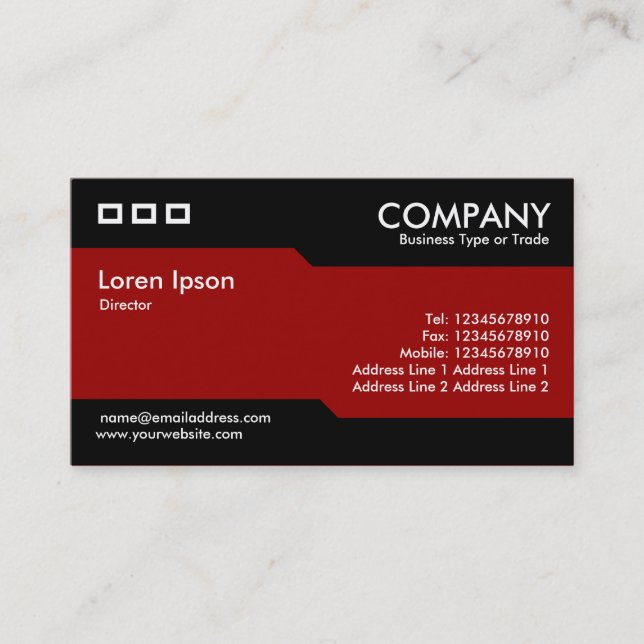 Alternating - Maroon (990000) Business Card (Front)